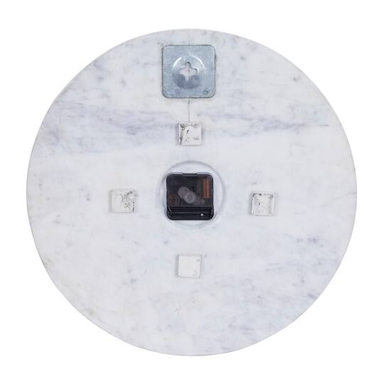 CosmoLiving by Cosmopolitan White Marble Contemporary Wall Clock, 15" x 15" x 1"